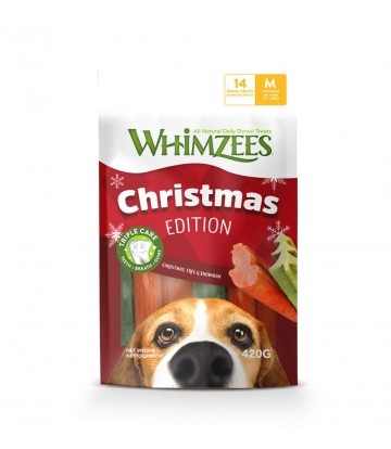 Whimzees Bolsa Muñeco/Árbol Navidad M (6 uds)