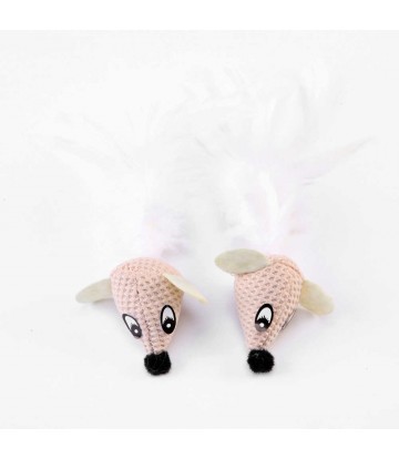 Set Dos Ratones Con Plumero  10 x 4cm