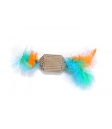 Rascador Kraft  Hexágono Con Plumero 15 x 4cm