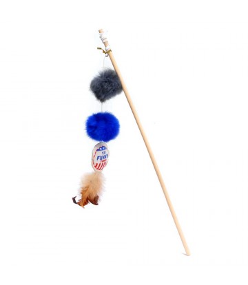 Stick 2 Pelotas Con Plumero 45cm