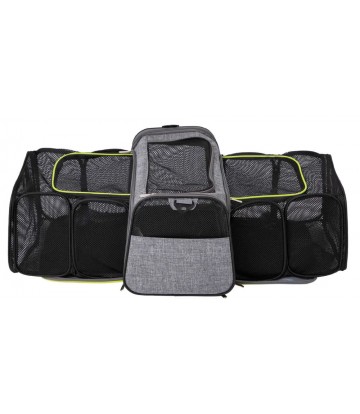 Transportín HK Con Dos Compartimentos Gris y Verde 49x28x28
