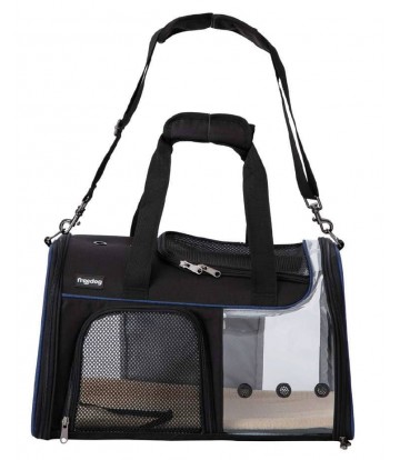 Transportín Transparente JFK Negro y Azul Marino 49x29x29