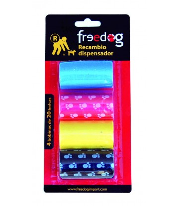 Recambio Dispensador Colores 4 bobinas de 20 bls.