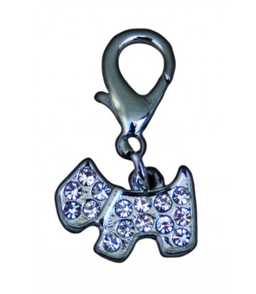 Colgante Mini Perro Piedras BCO