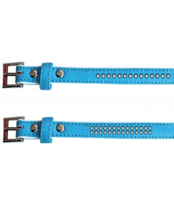 Collar polipiel Brillantes azul 1,3x25cm