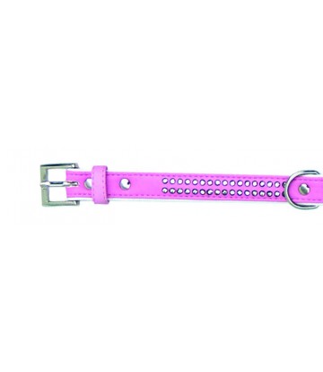 Collar polipiel Brillantes rosa 1,3x25cm
