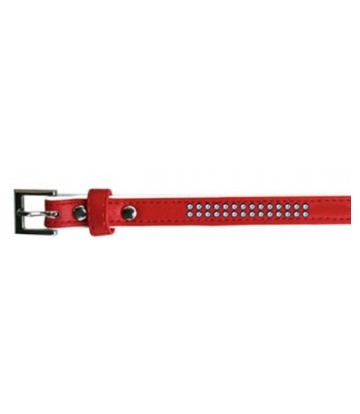 Collar polipiel Brillantes rojo 1,9x45cm