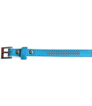 Collar polipiel Brillantes azul 1,9x45cm