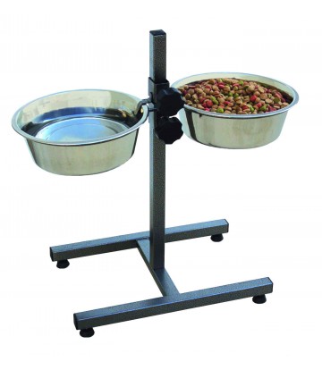 Soporte y comedero doble regulablen 4,00 lt