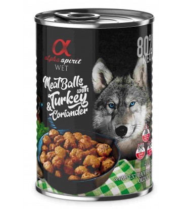 Alpha Spirit Albondigas De Pavo Y Cilantro 400 G (12 uds)
