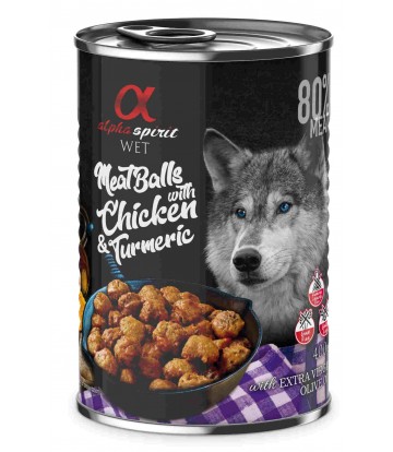 Alpha Spirit Albondigas De Pollo Y Curcuma 400 G (12 uds)