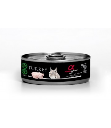 Alpha Spirit Wet Cat Pavo 85Gr (18Uds)