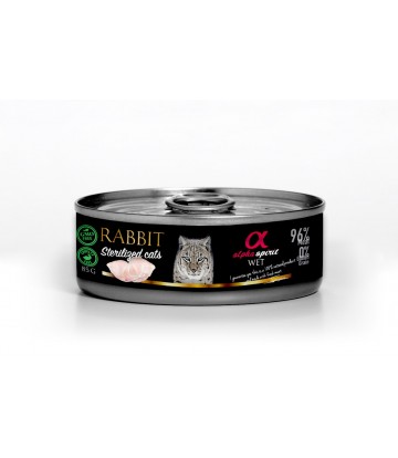 Alpha Spirit Wet Cat Esterilizado Conejo 85Gr (18Uds)