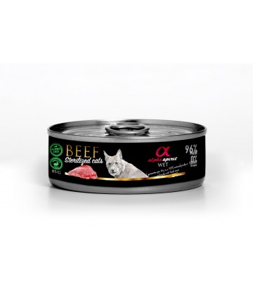Alpha Spirit Wet Cat Esterilizado Buey 85Gr (18Uds)