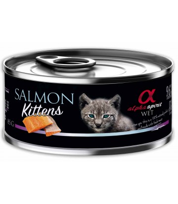 Alpha Spirit Wet Cat Kitten Salmon 85Gr (18Uds)