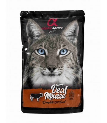 Alpha Spirit Wet Cat Pouch Mousse de Ternera 85 gr (24 uds)