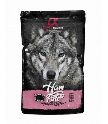 Alpha Spirit Wet Dog Pouch Paté de Jamón 100 gr (24 uds)