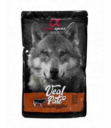 Alpha Spirit Wet Dog Pouch Paté de Ternera 100 gr (24 uds)