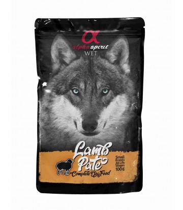 Alpha Spirit Wet Dog Pouch Paté de Cordero 100 gr (24 uds)