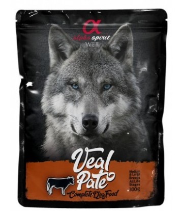 Alpha Spirit Wet Dog Pouch Paté de Ternera 300 gr (12 uds)