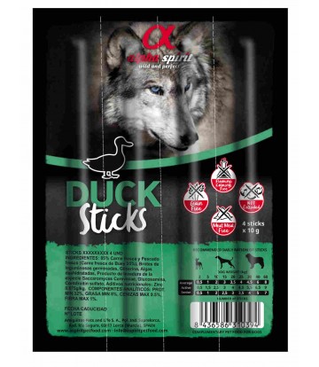 Alpha Spirit Barritas de Pato Ristra 4 barritas (16uds)