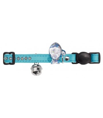 *Collar Gato Modern Art Luxus Cuero Art TURQ