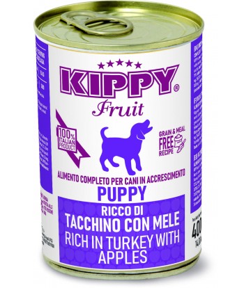 DOG Kippy Fruit Puppy Pavo-Manzana 400g Lata (24ud)