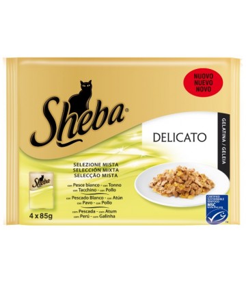 Sheba Mix Pescado Y Carne Gelatina 4X85Gr (13Uds)