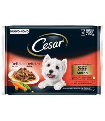 Cesar Multipack Pouch Selec En Salsa 4*100Gr (13Uds)