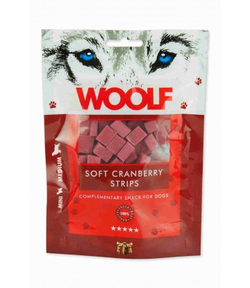Woolf Soft Cranberry Strips 100g