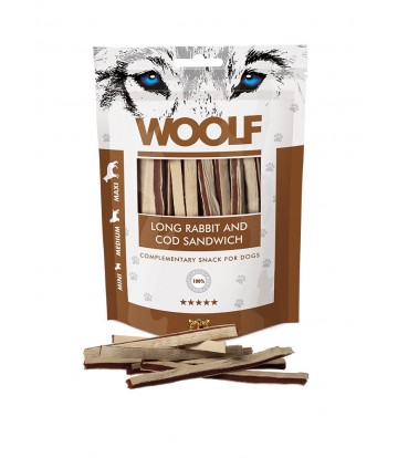 Woolf Long Rabbit And Cod Sandwich 100gr