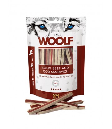 Woolf Long Beef and Cod Sandwich 100gr